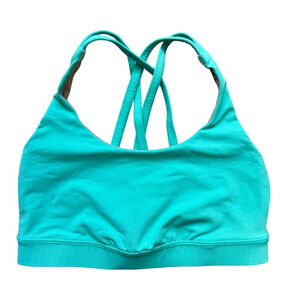 Lululemon Turquoise Teal Energy Sports Bra Size 4 Activewear Athleisure Workout